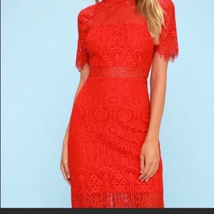 Lulus Remarkable Red Lace Dress